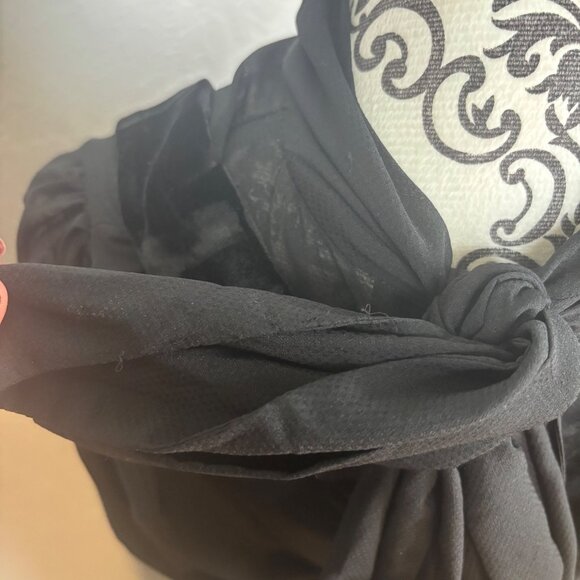 Free People L Black Velvet & Chiffon Dress Bell Sleeves Witchy Whimsigoth - Picture 3 of 5